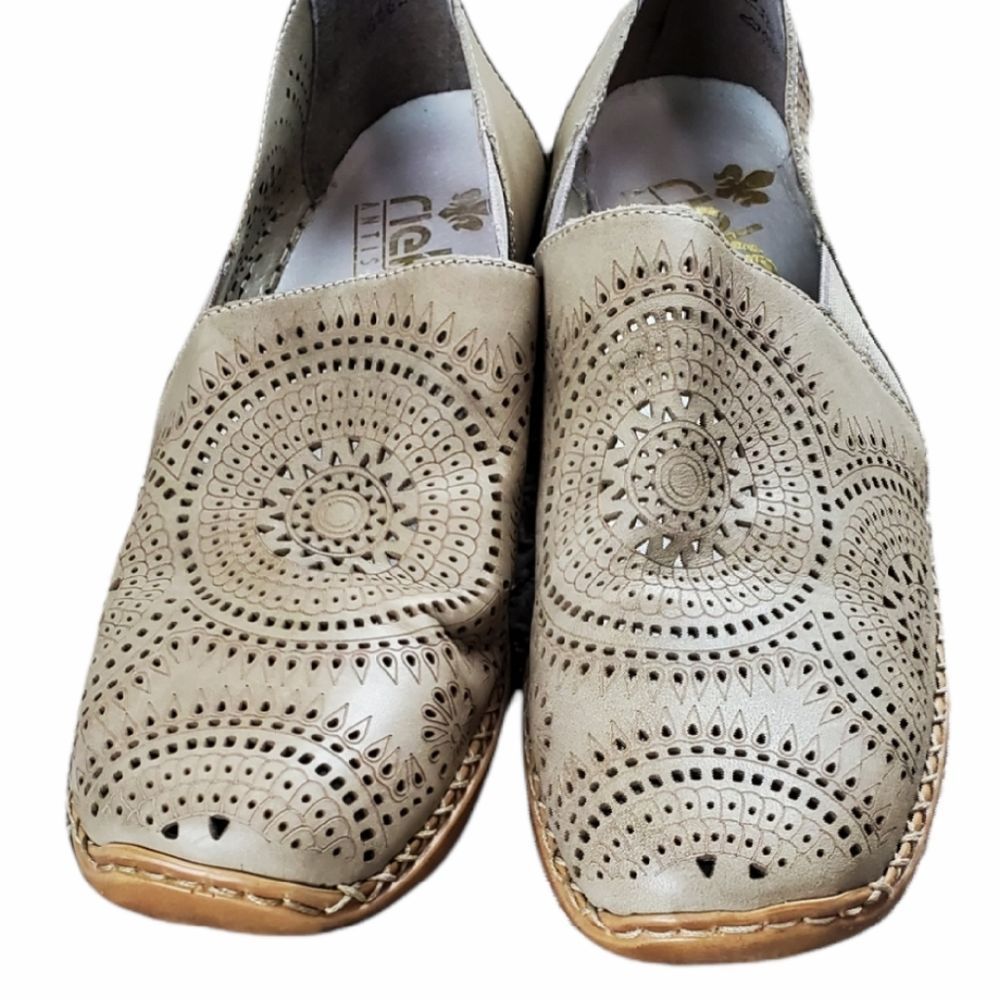 Rieker Beige Perforated Flats - Picture 2 of 8